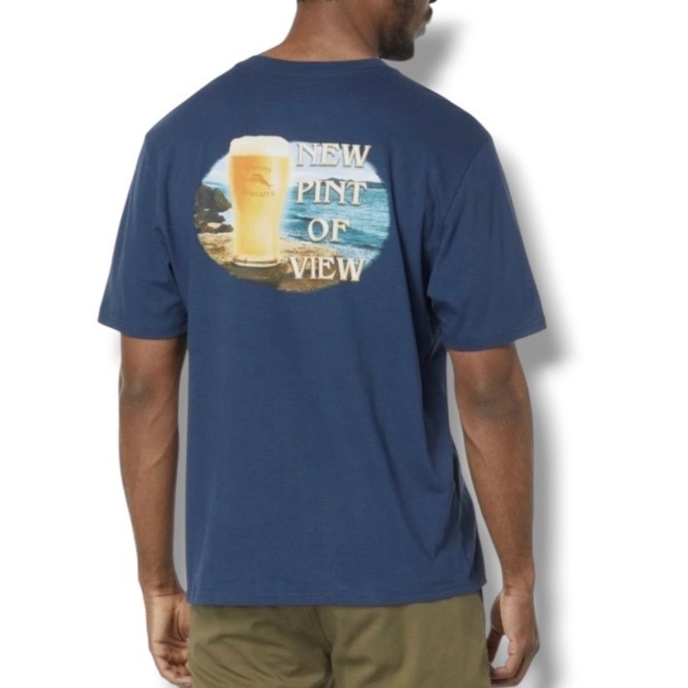 Tommy Bahama New Pint of View Graphic Beer T-Shirt Short Sleeve Small New